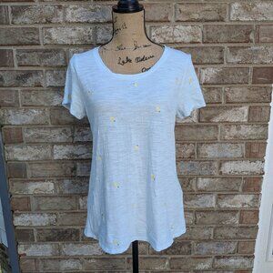 ⭐ J. Jill embroidered lemon short sleeve shirt size Small